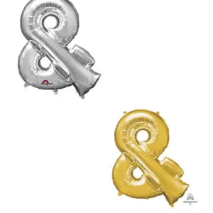 Folieballong / Bokstavballong: "&" - Flere farger - 76 x 96cm