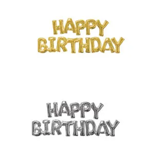 Folieballong / Ballongbanner: "Happy Birthday" - Flere farger