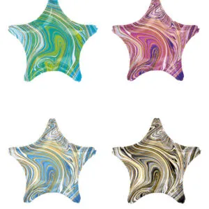 Folieballong: Stjerne - Flere farger (Marmor) - 43cm