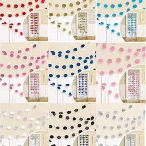 Girlander (6stk): Flere farger (Glitter) - 213cm