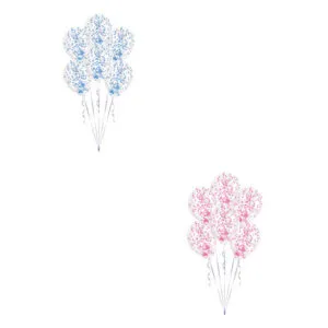 Lateksballonger (6stk): Konfetti - Flere farger - 27,5cm