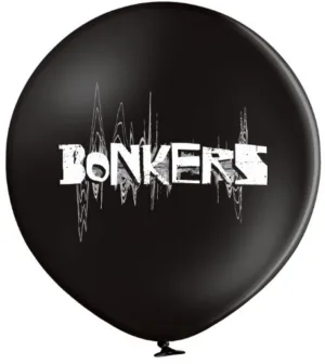 Svart logoballong med Bonkers-trykk