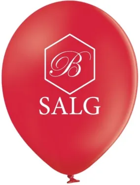 Rød logoballong med B Salg-trykk