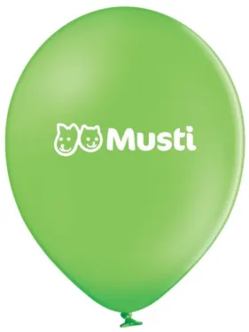 Grønn logoballong med Musti-trykk