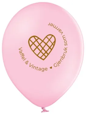 Rosa logoballong med Vaffel og Vintage-trykk