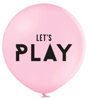 Rosa logoballong med Let's Play-trykk