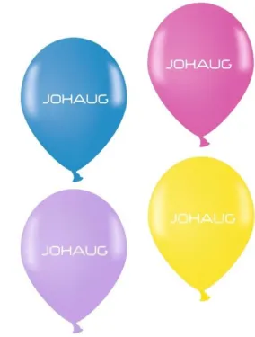 Blå og rosa logoballonger med Johaug-trykk