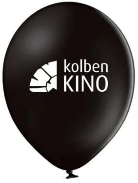 Svart logoballong med Kolben kino-trykk