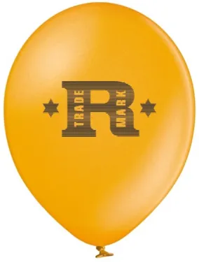 Oransje logoballong med svart profiltrykk