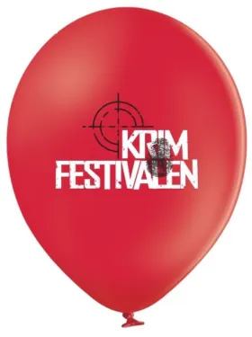 Rød logoballong med KTM-festivalen-trykk