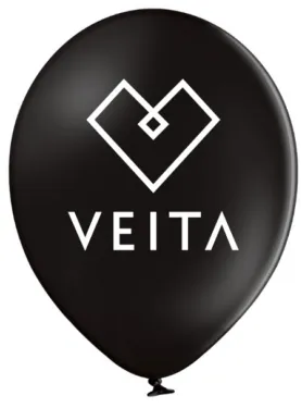 Svart logoballong med Veita-trykk