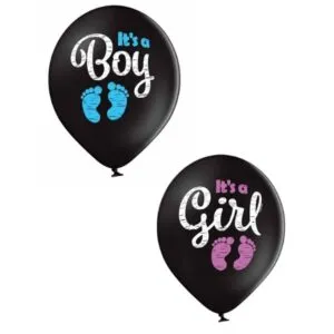 Lateksballong: "It's a Boy / Girl" - 30cm - Blå / Rosa (Pastel) - Per stk