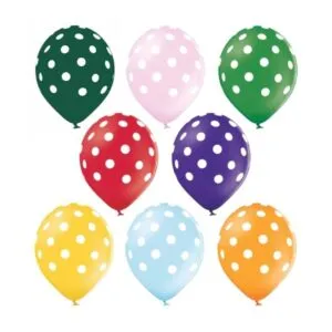 Lateksballong: Polka Dots / Prikker - 30cm - Flere farger - Per stk - Lys Grønn