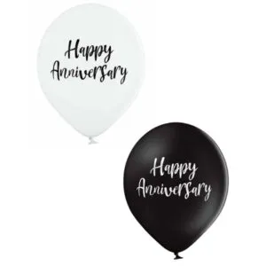 Lateksballong: "Happy Anniversary" - 30cm - Flere farger - Per stk