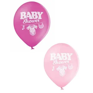 Lateksballong: "Baby Shower" med babyklær - Flere farger - 30cm - Per stk - Rosa