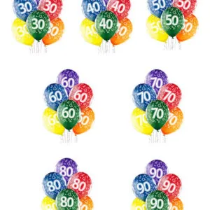 Lateksballonger (50stk): Ulike tall - 30cm