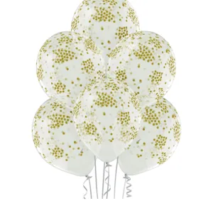 Lateksballonger (6stk): Konfettiballonger - 30cm - Crystal