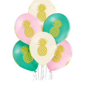 Lateksballonger (6stk): Ananas - 30cm