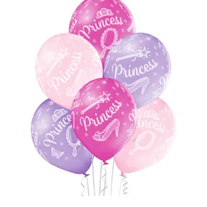 Lateksballonger (6stk): Prinsesse - 30cm