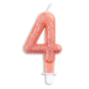 Kakelys / Tallys: Rosegull & Glitter - Ulike tall - 7cm - 4