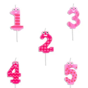 Kakelys / Tallys: Morrofjes - Rosa - Ulike tall - 5cm