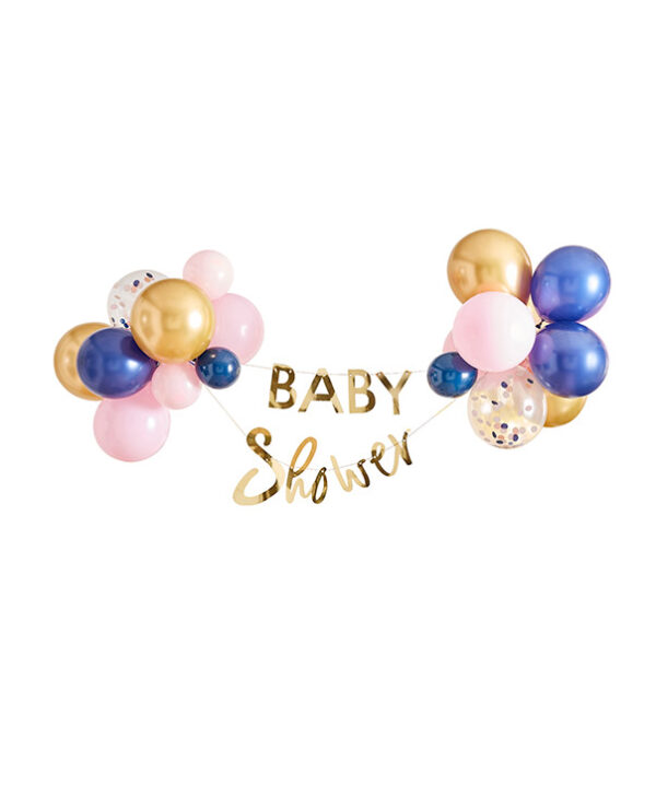 Banner / Girlander & Ballongdekor: "Baby Shower" - Rosa - 3m