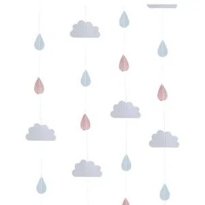 Backdrop / Hengende Dekor (3stk): Skyer & Regn - 2m