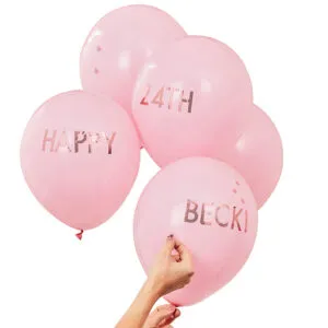 Lateksballonger (5stk): Personlig tekst ballonger - 30cm