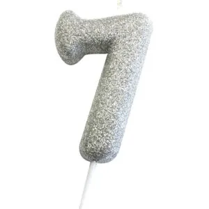 Kakelys / Tallys: Ulike tall - Sølv - 7cm - 7