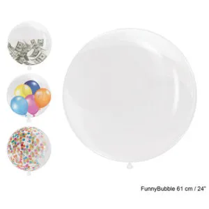 Bubbleballong: Gjennomsiktig - 62cm