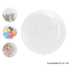 Bubbleballong: Gjennomsiktig - 93cm