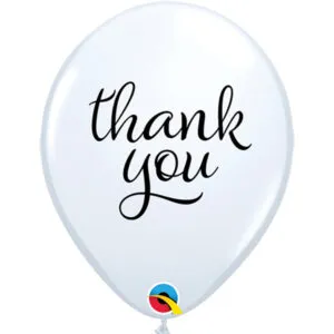 Lateksballonger (25stk): "Thank You" - 28cm