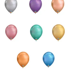 Lateksballonger (100stk): Chrome - Flere farger - 28cm