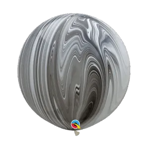 Lateksballonger (2stk): Marmorballonger – Svart & Hvit – 76cm