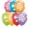 Lateksballonger (25stk): "Get Well" Assortert - 28cm
