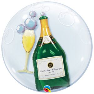 Folieballong: Champagne & Glass - 61cm
