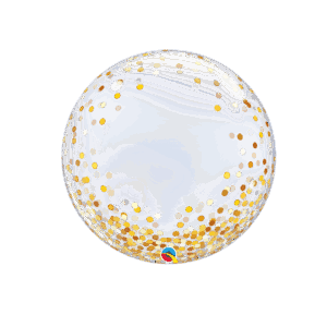 Bubbleballong / Konfettiballong: Gullkonfetti - 61cm