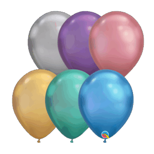 Lateksballonger (100stk): Chrome - Flere farger - 28cm - Assorted (Chrome)