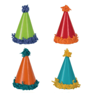 Festhatter (8stk): Minihatter med Pompoms