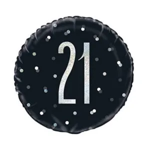 Folieballong: Ulike Tall - Svart & Sølv med Prikker - 45cm - 21