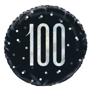 Folieballong: Ulike Tall - Svart & Sølv med Prikker - 45cm - 100