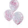 Konfettiballonger (5stk): Rosa Konfetti - 30cm