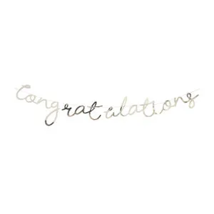 Banner / Girlander:"Congratulations" - Gull - 1,5m