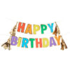 Banner / Girlander & Tassels: "Happy Birthday" - Fargerik - 3m