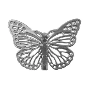 Merke (4stk): Sommerfugl med klype - Flere farger - 2,5 x 3,5cm - Sølv