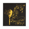 Servietter (20stk): "Music" & Noter - Gull & Svart - 12,5cm