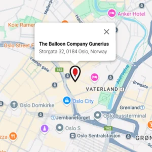 Kart som viser The Balloon Company i Gunerius, Storgata 32