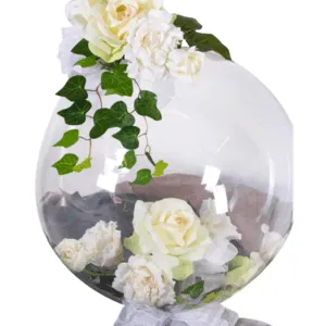 Borddekorasjon: White rose orb Centerpiece