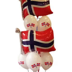 Ballongbukett: 17. mai Flagg Bukett