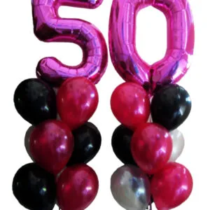 Ballongbukett: Tall Duo - Magenta - Small